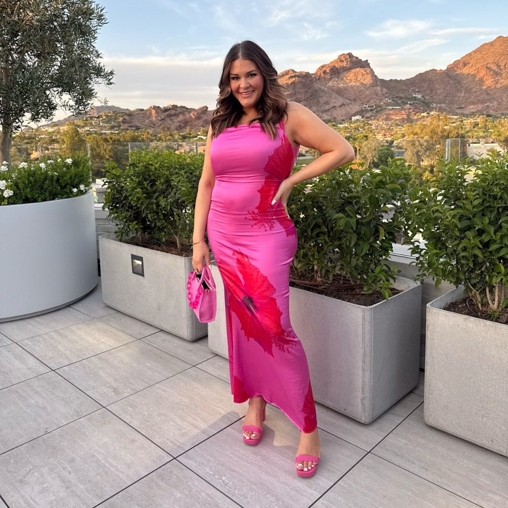 Good American Satin Lace-Up Maxi Slipdress